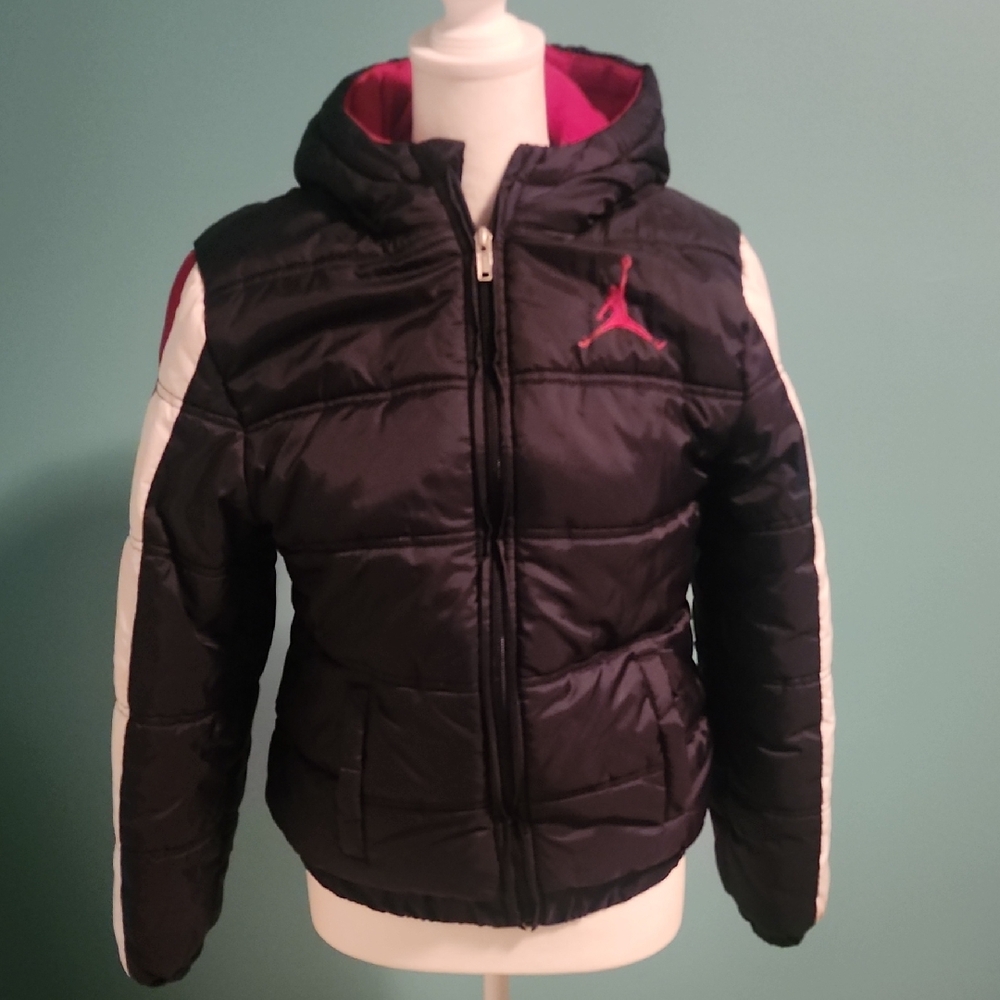 Jordan Black, White, and Red Puffer Jacket